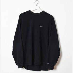 Vintage Nike 90s Polyester Plain Black Pullover Fleece XXL Y2K